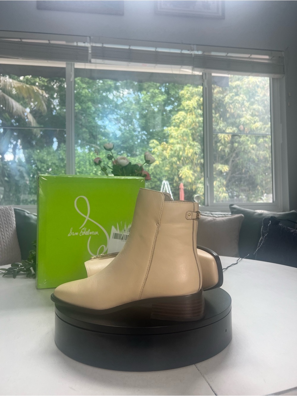 Sam Edelman Nude Leather Ankle Booties